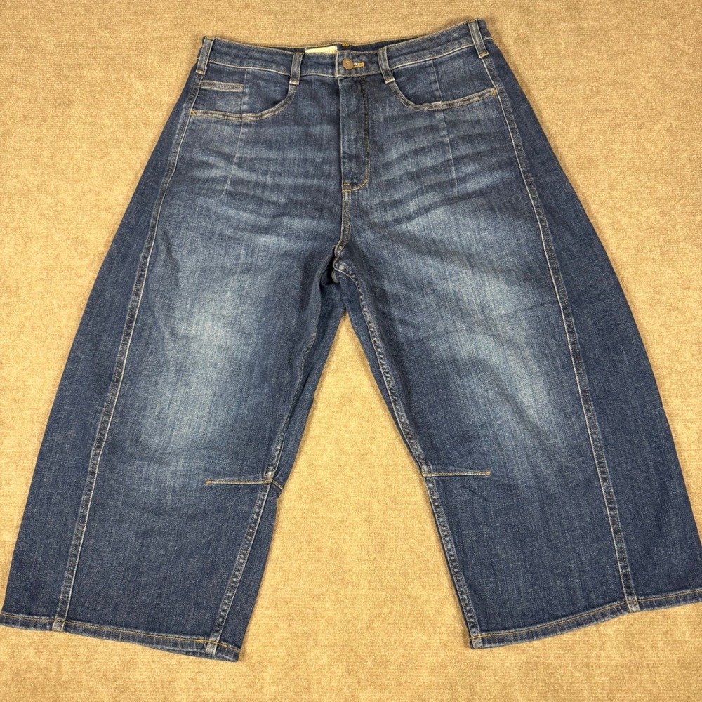 Anthropologie PILCRO Women The Kenna HighRise Heritage Barrel Crop Jeans Size 31